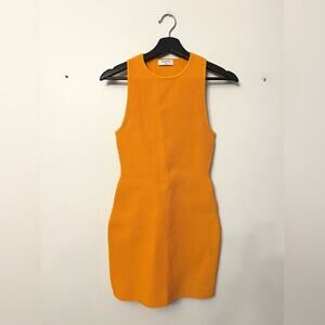 Aritzia babaton sculpt knit relation dress orange scuba knit mini dress spring M